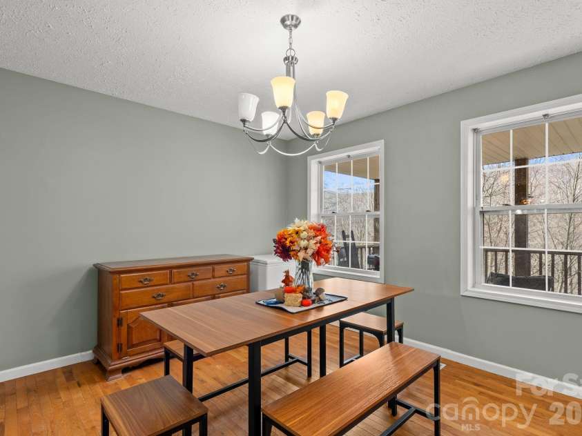 842 Grouse Road, Clyde, NC 28721.  MLS# CAR4326443, YatesRealty ID 13378. Dining Room