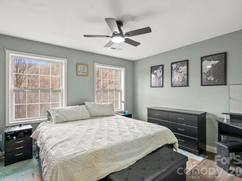 842 Grouse Road, Clyde, NC 28721.  MLS# CAR4326443, YatesRealty ID 13378. Primary Bedroom