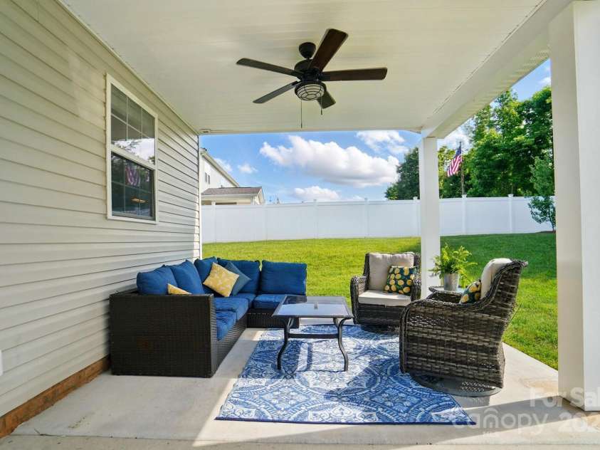 6314 Bluffton Lane, Midland, NC 28107.  MLS# CAR4256231, YatesRealty ID 13390. Covered rear porch