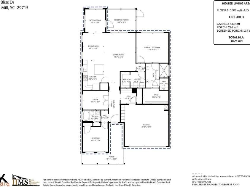 836 Bliss Drive, Fort Mill, SC 29715.  MLS# CAR4365237, YatesRealty ID 13413. 
