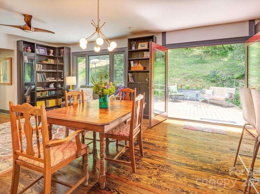 2102 Walnut CreeK Road, Marshall, NC 28753.  MLS# CAR4235544, YatesRealty ID 13420. Double Doors Open & Connect to the Deck