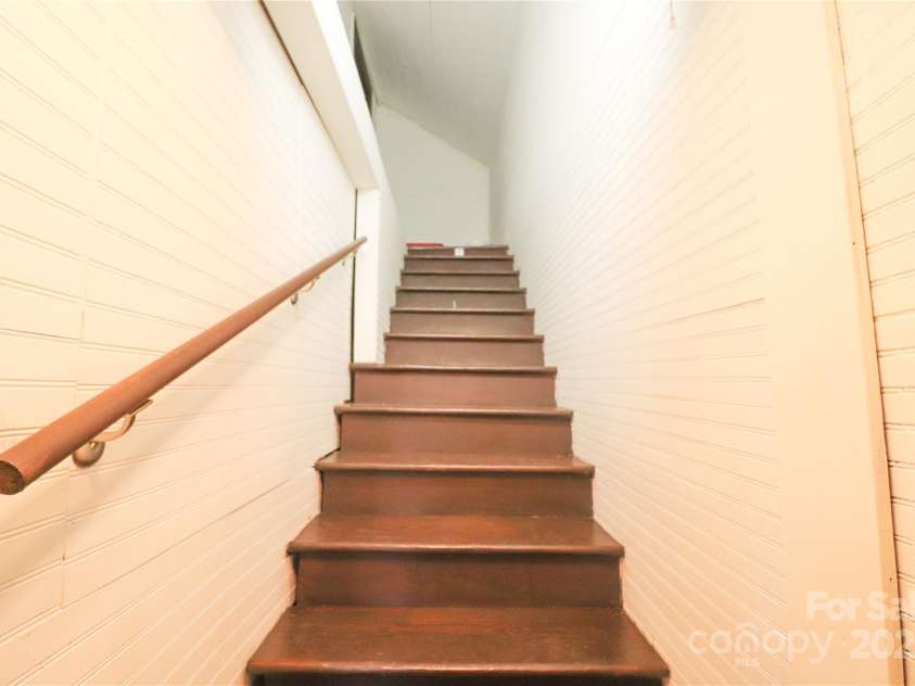 605 US 70 Highway, Hildebran, NC 28637.  MLS# CAR4321162, YatesRealty ID 13435. Stairs to attic