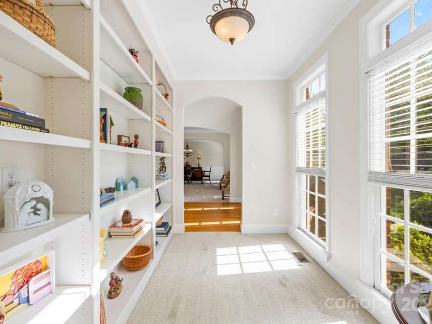 9311 St Barts Lane, Huntersville, NC 28078.  MLS# CAR4255582, YatesRealty ID 13449. Office area/Library in the front of home