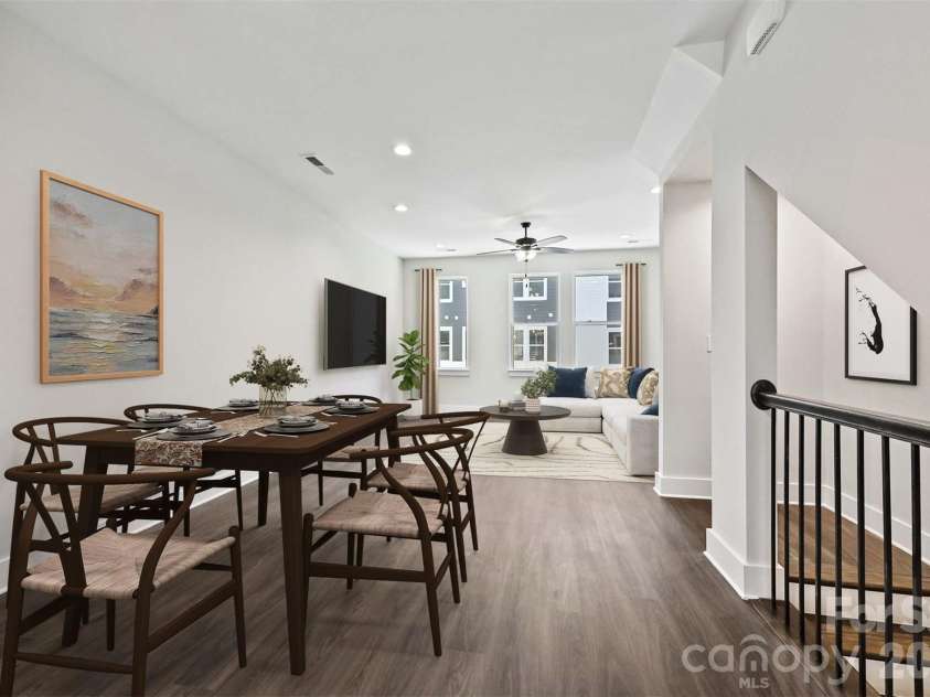 1227 34th Street, Charlotte, NC 28205.  MLS# CAR4211267, YatesRealty ID 1345. Living/Dining *Virtually Staged*