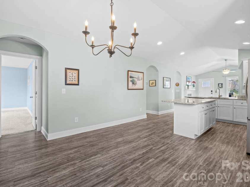 116 Gold Hill Avenue, Rockwell, NC 28138.  MLS# CAR4357336, YatesRealty ID 13489. Dining area- light will be replaced with the original light