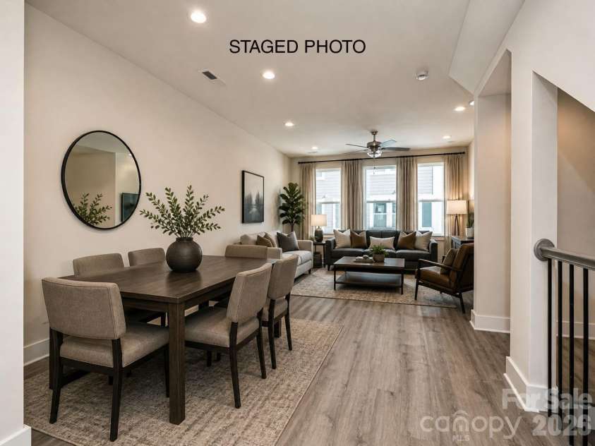 1217 34th Street, Charlotte, NC 28205.  MLS# CAR4139009, YatesRealty ID 1349. Dining & Living - Virtually Staged