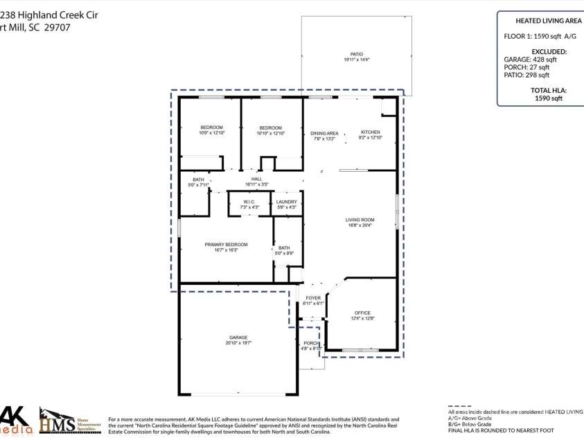 10238 Highland Creek Circle, Indian Land, SC 29707.  MLS# CAR4218572, YatesRealty ID 13514. 