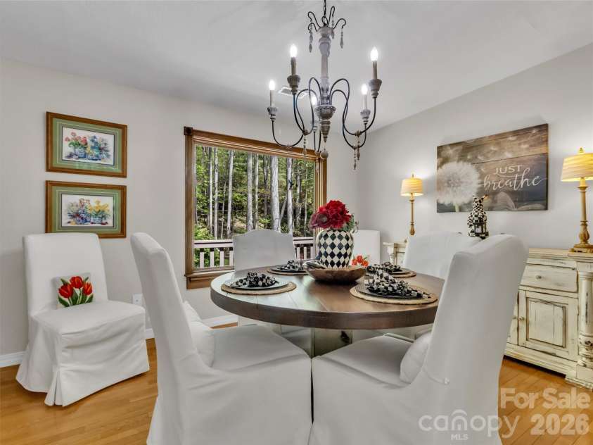 211 Rustic Road, Waynesville, NC 28786.  MLS# CAR4371760, YatesRealty ID 13537. Bright Dining Area