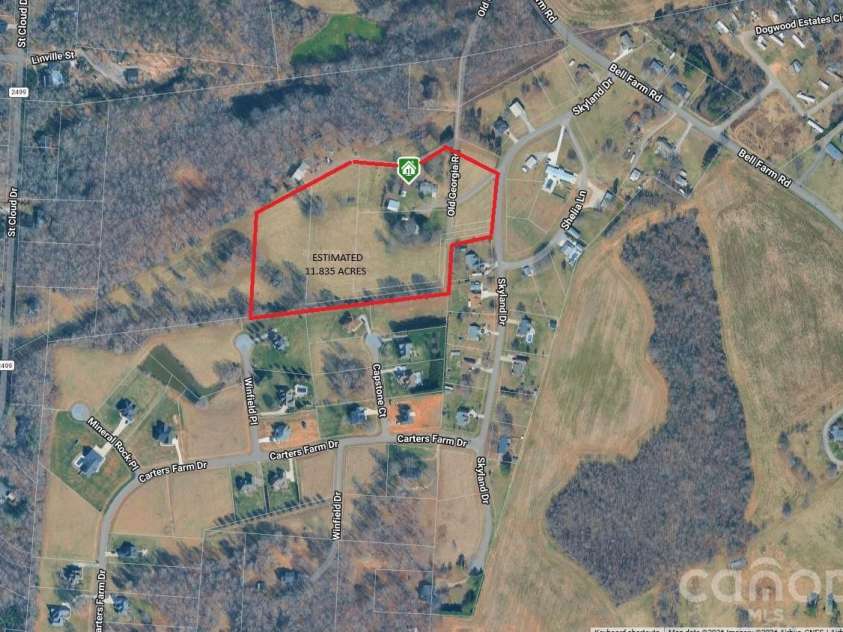 150 Old Georgia Road, Statesville, NC 28625.  MLS# CAR4324519, YatesRealty ID 1354. Aerial View, Skyland, Carters Farm 