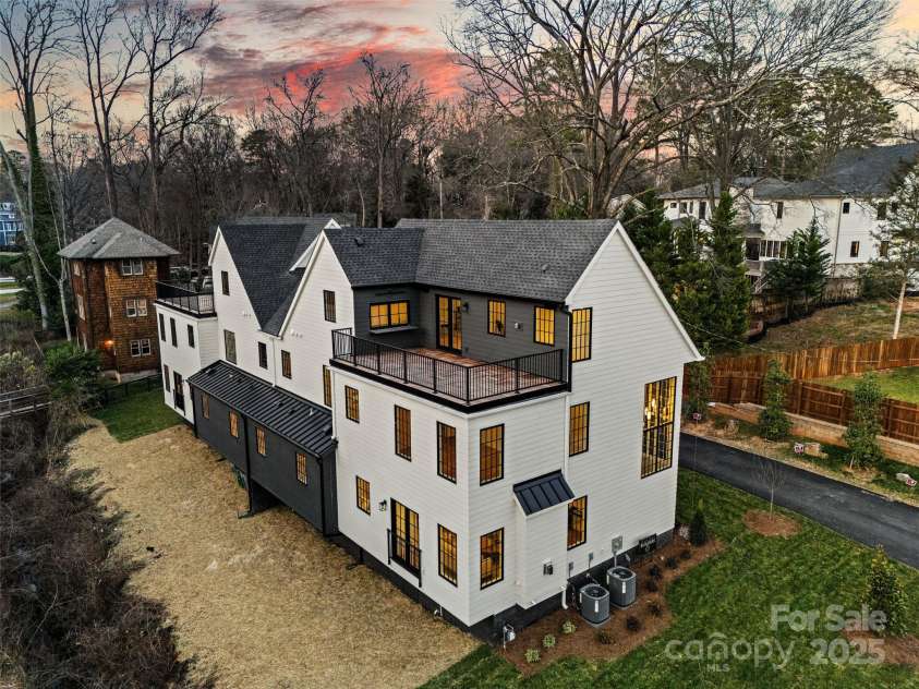 1603 Tippah Park Court, Charlotte, NC 28205.  MLS# CAR4332608, YatesRealty ID 13566. Side/Rear Elevation