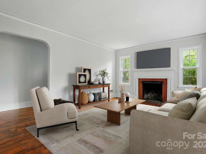 3221 Cosby Place, Charlotte, NC 28205.  MLS# CAR4240155, YatesRealty ID 13567. Virtually staged living room