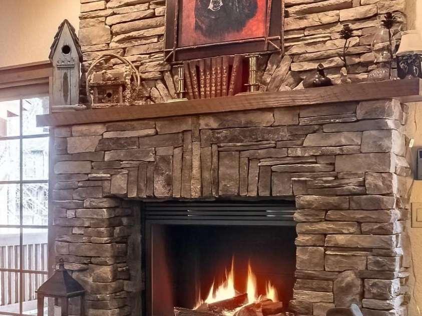 620 Sapphire Valley Road, Cashiers, NC 28717.  MLS# CAR4329121, YatesRealty ID 1359. Unique and beautiful field stone fireplace.