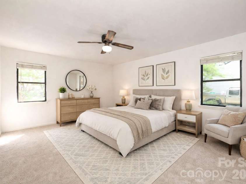 11222 Treebark Drive, Pineville, NC 28134.  MLS# CAR4370520, YatesRealty ID 13605. Virtually Staged Primary Bedroom 