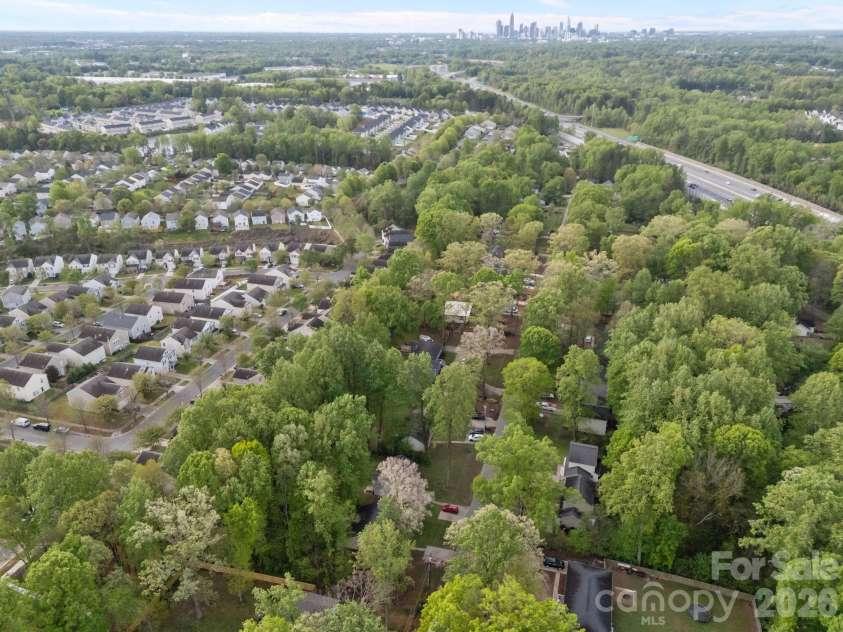 2246 Sunset Boulevard, Charlotte, NC 28269.  MLS# CAR4366304, YatesRealty ID 13610. Aerial of Neighborhood.