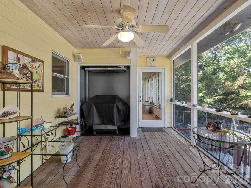 160 Caledonia Road, Landrum, SC 29356.  MLS# CAR4314636, YatesRealty ID 13619. Screened porch with ventilated gas grill