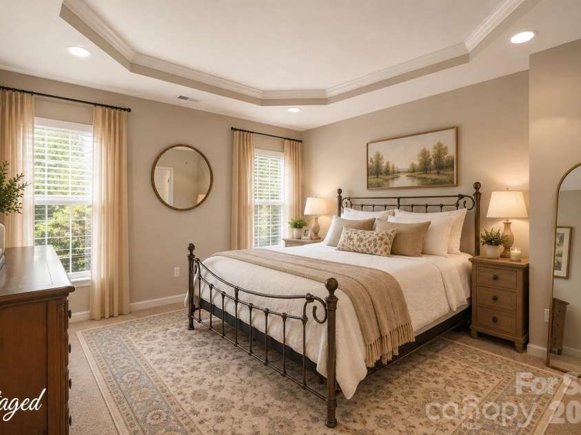 225 Horizon Circle, Rock Hill, SC 29732.  MLS# CAR4366961, YatesRealty ID 13627. Staged Primary Bedroom Suite on Main Level 13.5'x17'