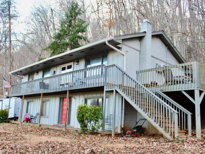 141 Charity Lane, Candler, NC 28715.  MLS# CAR4204175, YatesRealty ID 1364. Outside of house