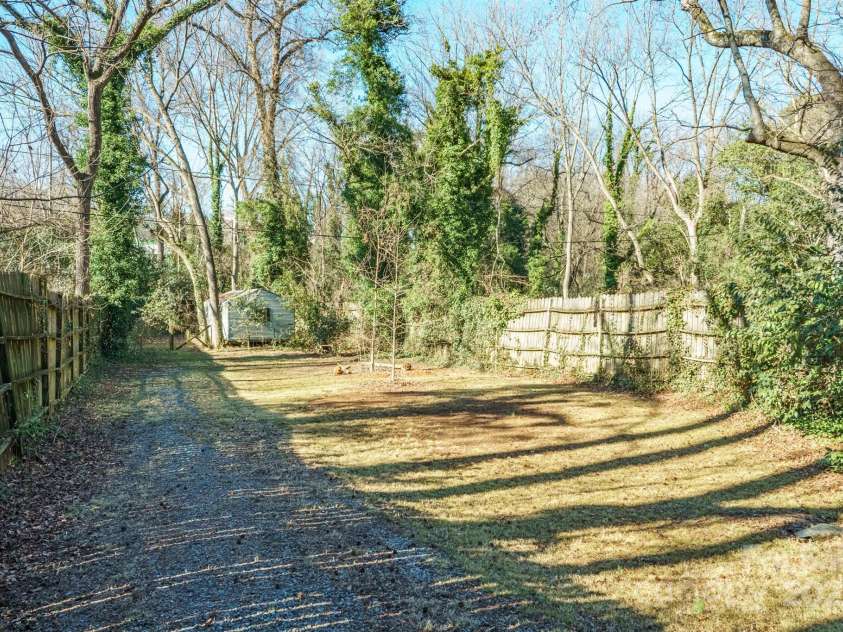 3724 Commonwealth Avenue, Charlotte, NC 28205.  MLS# CAR4287119, YatesRealty ID 13643. Level large fenced backyard. Shed converys