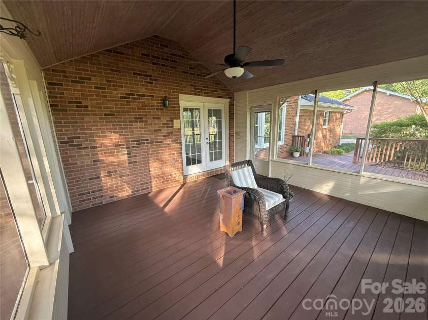 5918 Foxcrest Drive, Mint Hill, NC 28227.  MLS# CAR4364106, YatesRealty ID 13647. Screened in porch