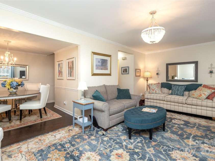8306 Knights Bridge Road, Charlotte, NC 28210.  MLS# CAR4257820, YatesRealty ID 13656. Dining Area opens to Living Room