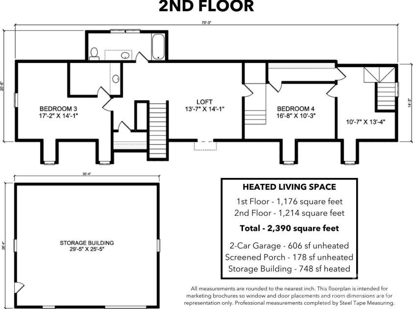 1625 Saint Paul Church Road, Salisbury, NC 28146.  MLS# CAR4234535, YatesRealty ID 13671. 2nd Floor Plan + Storage