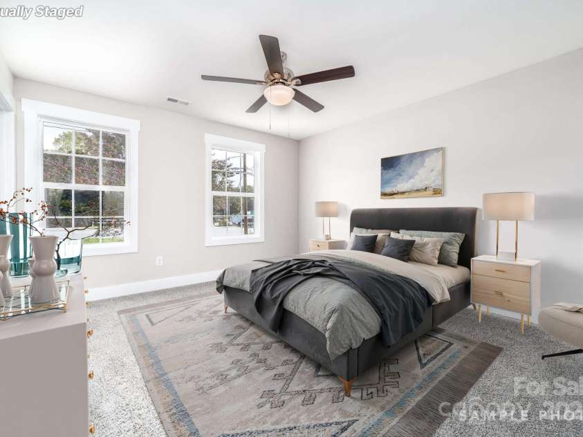1308 Jay Avenue, Gastonia, NC 28052.  MLS# CAR4227880, YatesRealty ID 13676. Virtually Staged Primary Bedroom