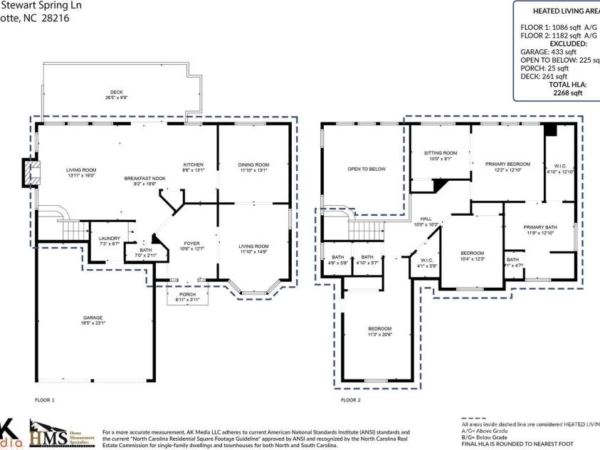 9700 Stewart Spring Lane, Charlotte, NC 28216.  MLS# CAR4252858, YatesRealty ID 13687. Floorplan