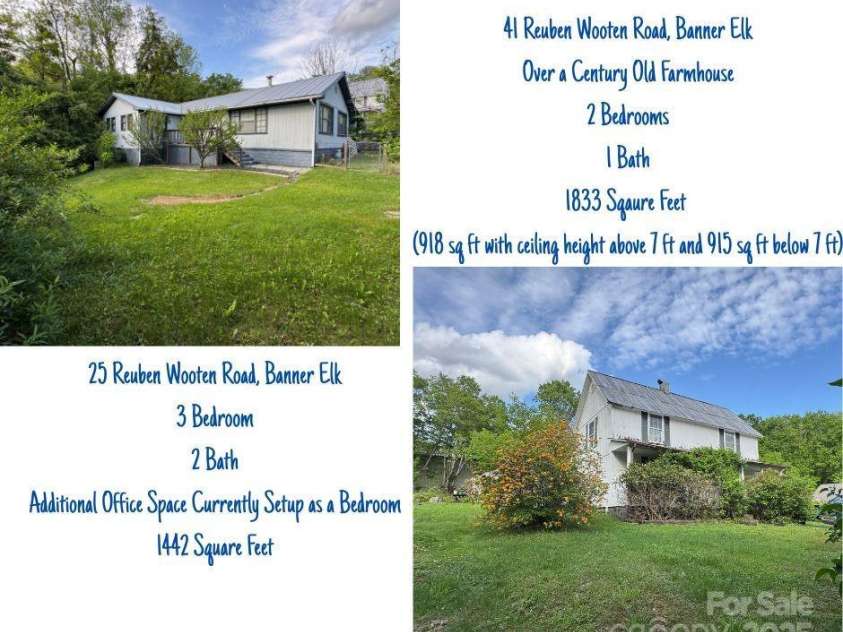 25 and 41 Reuben Wooten Road, Banner Elk, NC 28604.  MLS# CAR4282015, YatesRealty ID 137. 