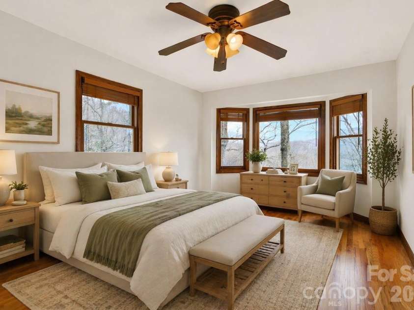 169 Hilltop Road, Black Mountain, NC 28711.  MLS# CAR4359023, YatesRealty ID 13719. Virtually staged room and walls painted White Dove