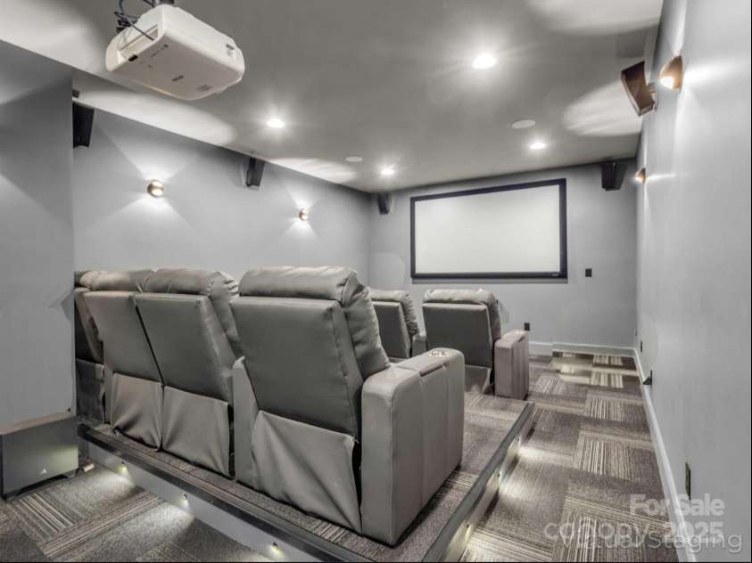 1903 Country Club Road, Hendersonville, NC 28739.  MLS# CAR4258556, YatesRealty ID 13720. Movie theater in lower level