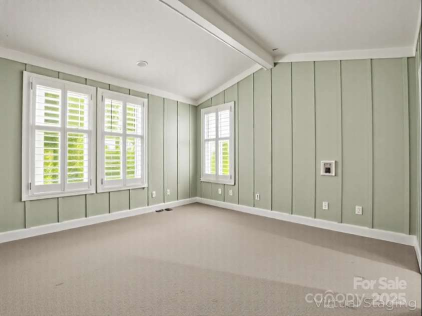 1903 Country Club Road, Hendersonville, NC 28739.  MLS# CAR4258556, YatesRealty ID 13720. Virtually cleared - notice the natural light and interesting ceiling