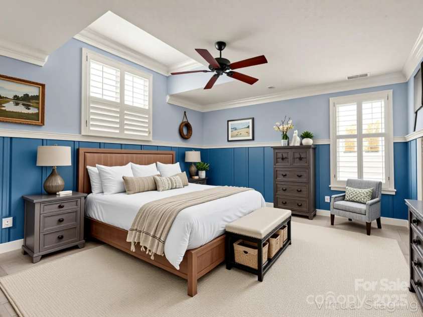 1903 Country Club Road, Hendersonville, NC 28739.  MLS# CAR4258556, YatesRealty ID 13720. Virtually staged upstairs bedroom