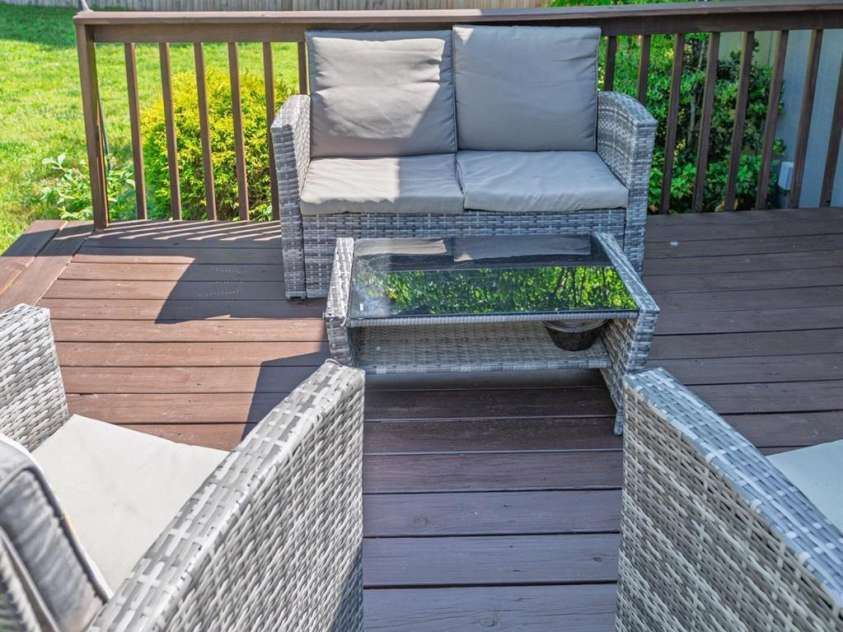 386 Greenlea Circle, Taylorsville, NC 28681.  MLS# CAR4257685, YatesRealty ID 13724. Back deck.