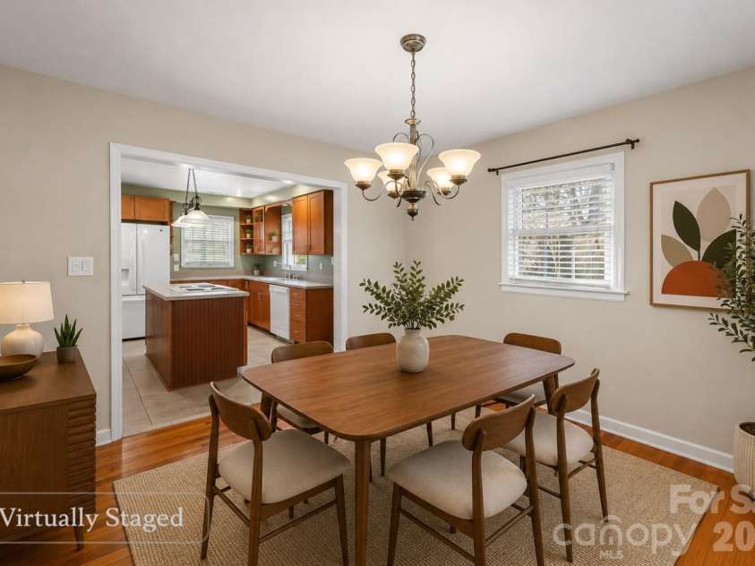 10 Woodmont Drive, Asheville, NC 28806.  MLS# CAR4361512, YatesRealty ID 13731. Virtually Staged Dining Area