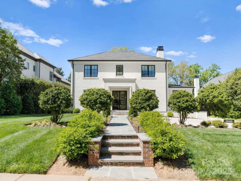 1446 Queens Road, Charlotte, NC 28207.  MLS# CAR4186575, YatesRealty ID 1375. Front exterior