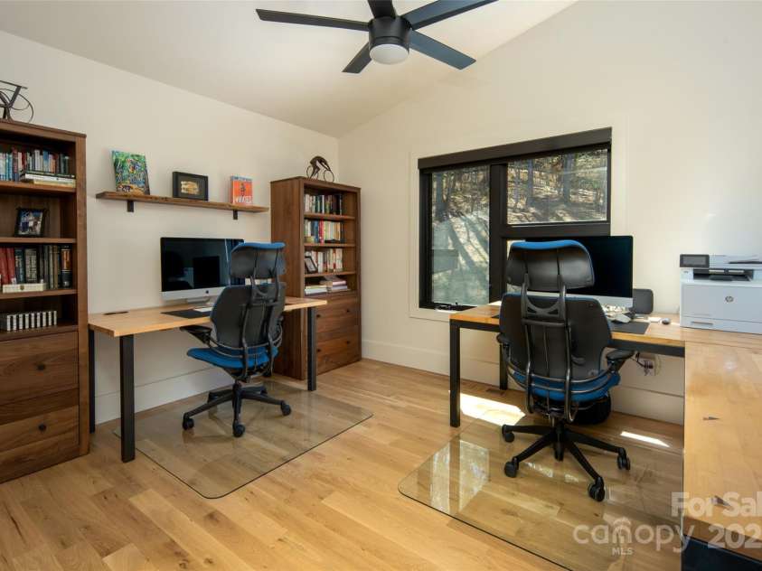 42 Spring Cove Road, Asheville, NC 28804.  MLS# CAR4246585, YatesRealty ID 13759. Third bedroom on second floor being used as an office. Vaulted ceilings and spacious closet storage.