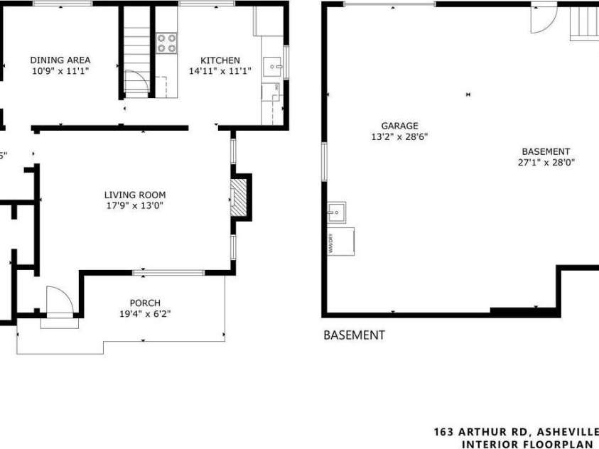 163 Arthur Road, Asheville, NC 28806.  MLS# CAR4370010, YatesRealty ID 13771. Floor Plan
