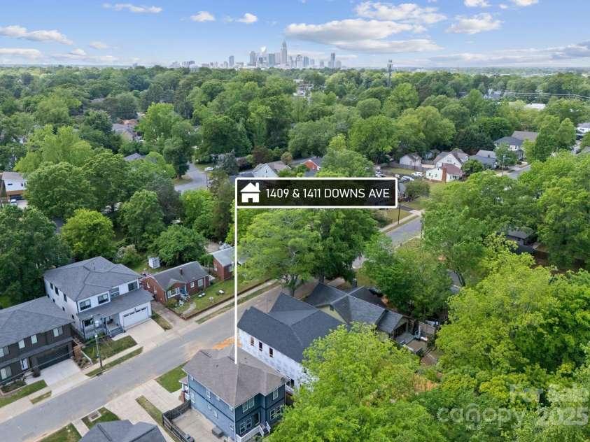 1411 Downs Avenue, Charlotte, NC 28205.  MLS# CAR4235012, YatesRealty ID 13796. Downs Duet's location is less than 10 minutes to Uptown Charlotte