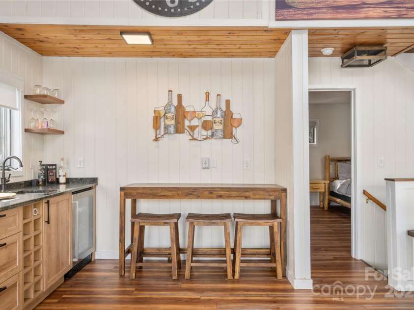 158 Blackberry Lane, Maggie Valley, NC 28751.  MLS# CAR4242897, YatesRealty ID 138. Bar Area of Living Room