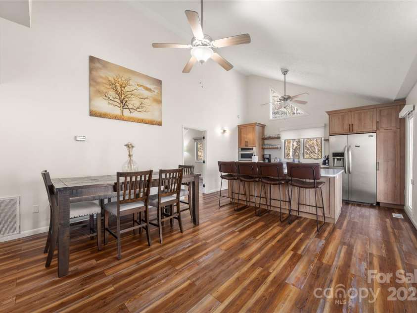 158 Blackberry Lane, Maggie Valley, NC 28751.  MLS# CAR4242897, YatesRealty ID 138. Dining Area and Kitchen