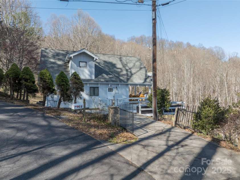 158 Blackberry Lane, Maggie Valley, NC 28751.  MLS# CAR4242897, YatesRealty ID 138. Front of House from Road