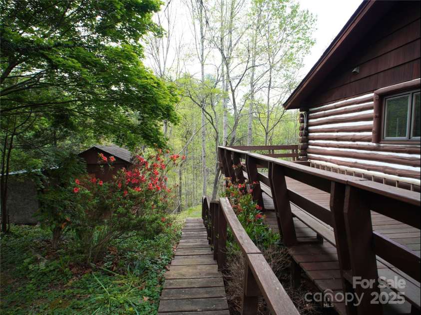 28 Fore Road, Asheville, NC 28806.  MLS# CAR4206820, YatesRealty ID 13803. Back porch with stairs to go down