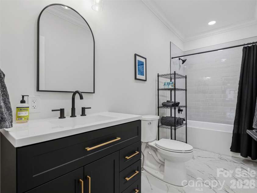 150 White Pine Drive, Fletcher, NC 28732.  MLS# CAR4365565, YatesRealty ID 13816. Guest bathroom - recently remodeled.