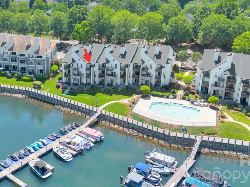 18755 Vineyard Point Lane, Cornelius, NC 28031.  MLS# CAR4371639, YatesRealty ID 13827. 3rd Floor Condo with Beautiful Water Views!