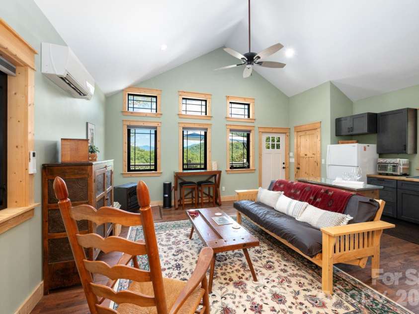 55 Laurel Ridge, Marshall, NC 28753.  MLS# CAR4353005, YatesRealty ID 13833. Main living area with attached kitchen space