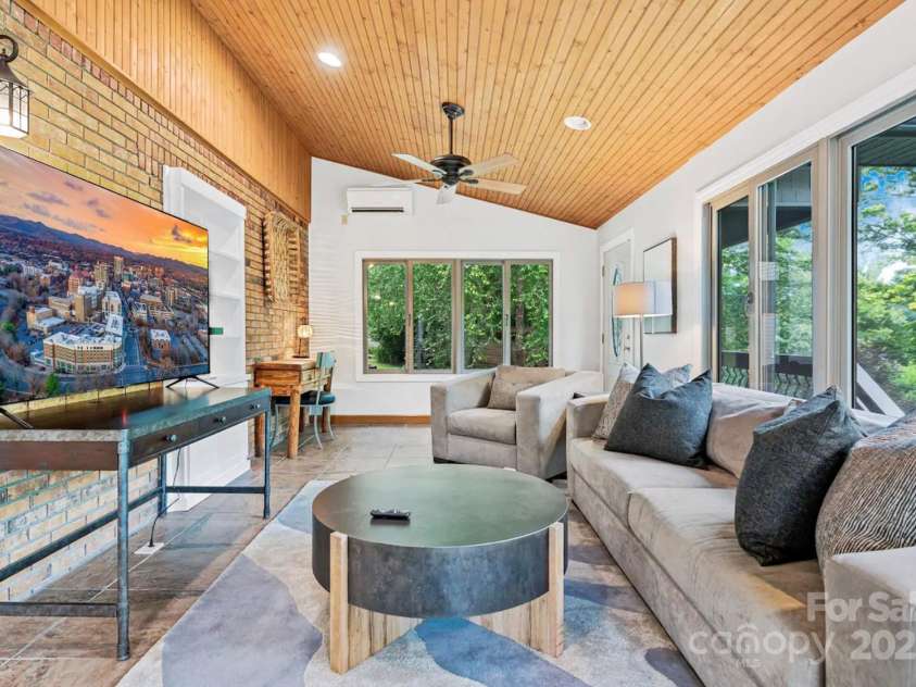 1236 Upper Brush Creek Road, Fairview, NC 28730.  MLS# CAR4233787, YatesRealty ID 13847. Four season sun room