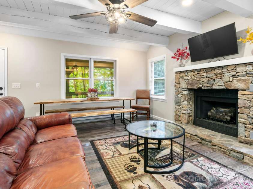 139 Kammerer Drive, Waynesville, NC 28785.  MLS# CAR4302164, YatesRealty ID 1387. Living room + Dining Area 