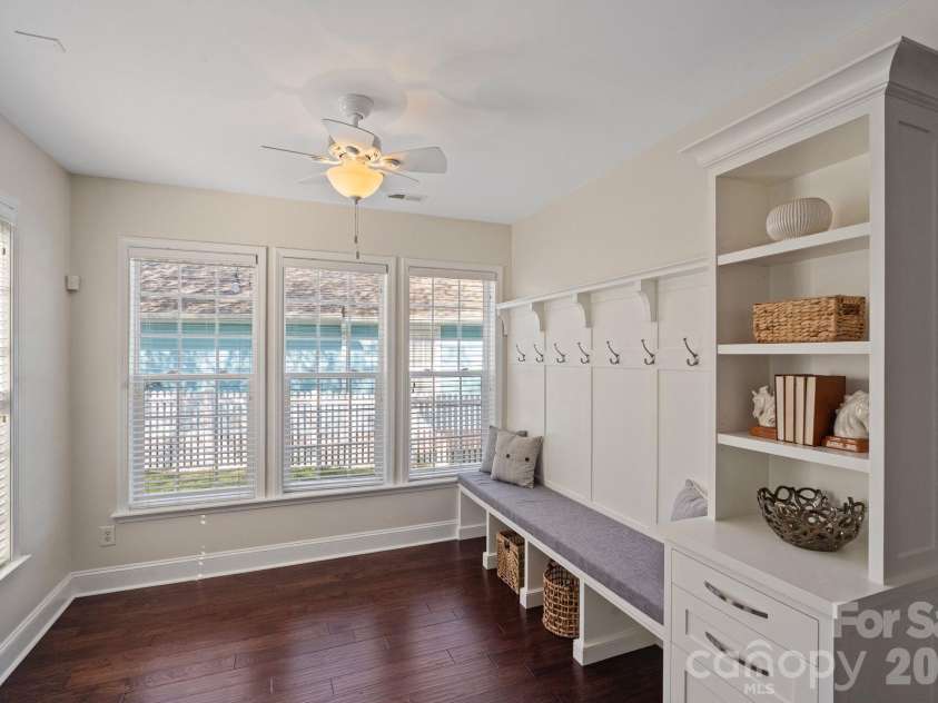 17715 North Shore Circle, Cornelius, NC 28031.  MLS# CAR4362442, YatesRealty ID 13885. Sun room with a drop zone from garage entry