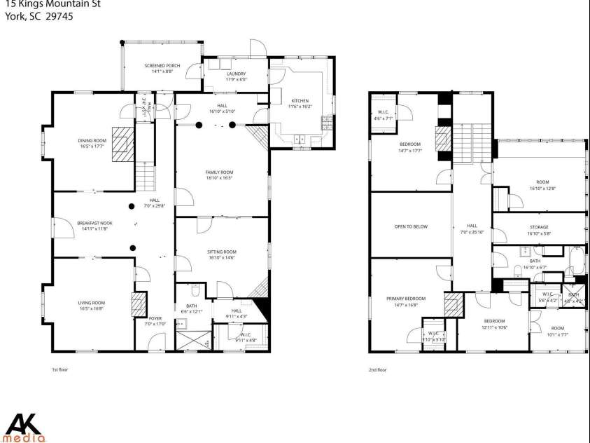 15 Kings Mountain Street, York, SC 29745.  MLS# CAR4336422, YatesRealty ID 13918. Floor Plan