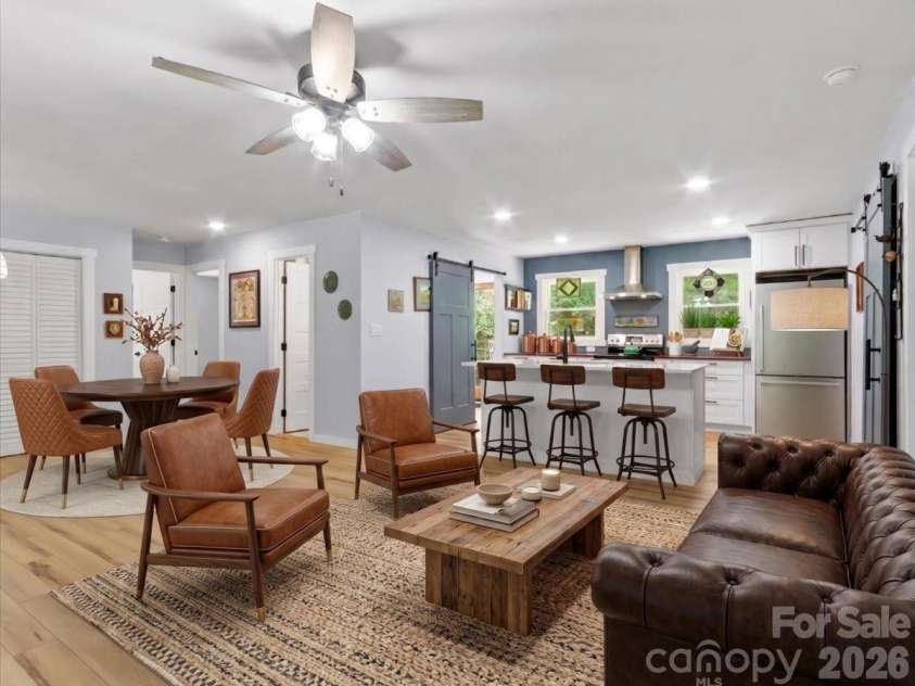 1280 Old Mine Fork Road, Burnsville, NC 28714.  MLS# CAR4400499, YatesRealty ID 13919. VIRTUAL STAGED LIVING ROOM